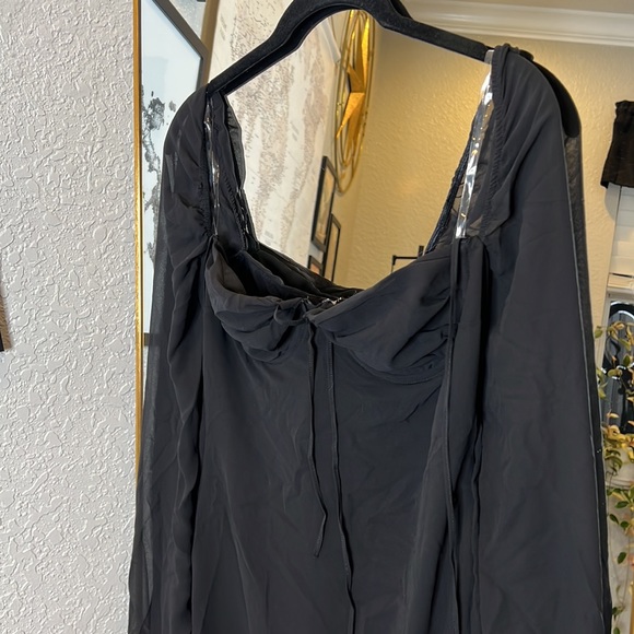 HOUSE OF CB 'BabyDoll' Black Chiffon Halter Mini Dress NWOT - Picture 12 of 15